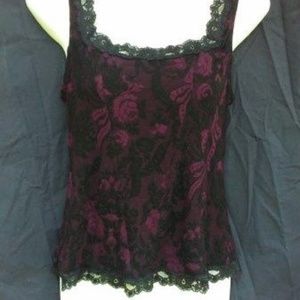 Arianne Victoria Camisole Corset Top Wine/Blk 5655